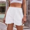 Women Stretch Denim Shorts Ripped Frayed Hem Cowgirl Shorts