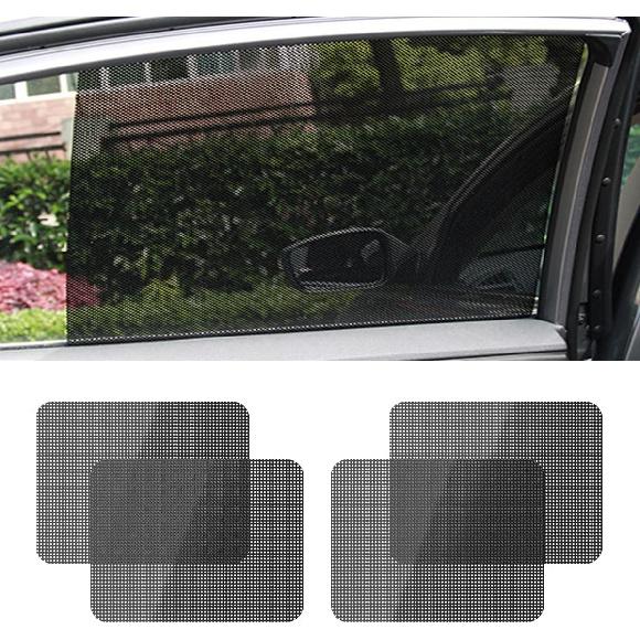 4PCS Car Side Window Sunshade, Block UV Rays Car Privacy Protector, Reuseable Static Cling Film Stickers, Washable Car Window Shade For Baby, Window