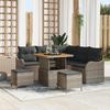 VidaXL 8-Piece Garden Sofa Set with Grey Cushions In Poly Rattan Acacia 3362263