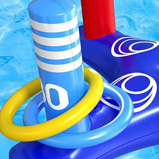 1 Set Inflatable Pool Floats Toy Set Floating Basketball Hoop Inflatable Cross Ring Toss Pool Toys Kids Adults Swimming Pool Water Game