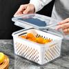 Double Layer Sealed Preservation Box, Plastic Fruit and Vegetable Drainage Storage Box, Microwave High Transparency Double Layer