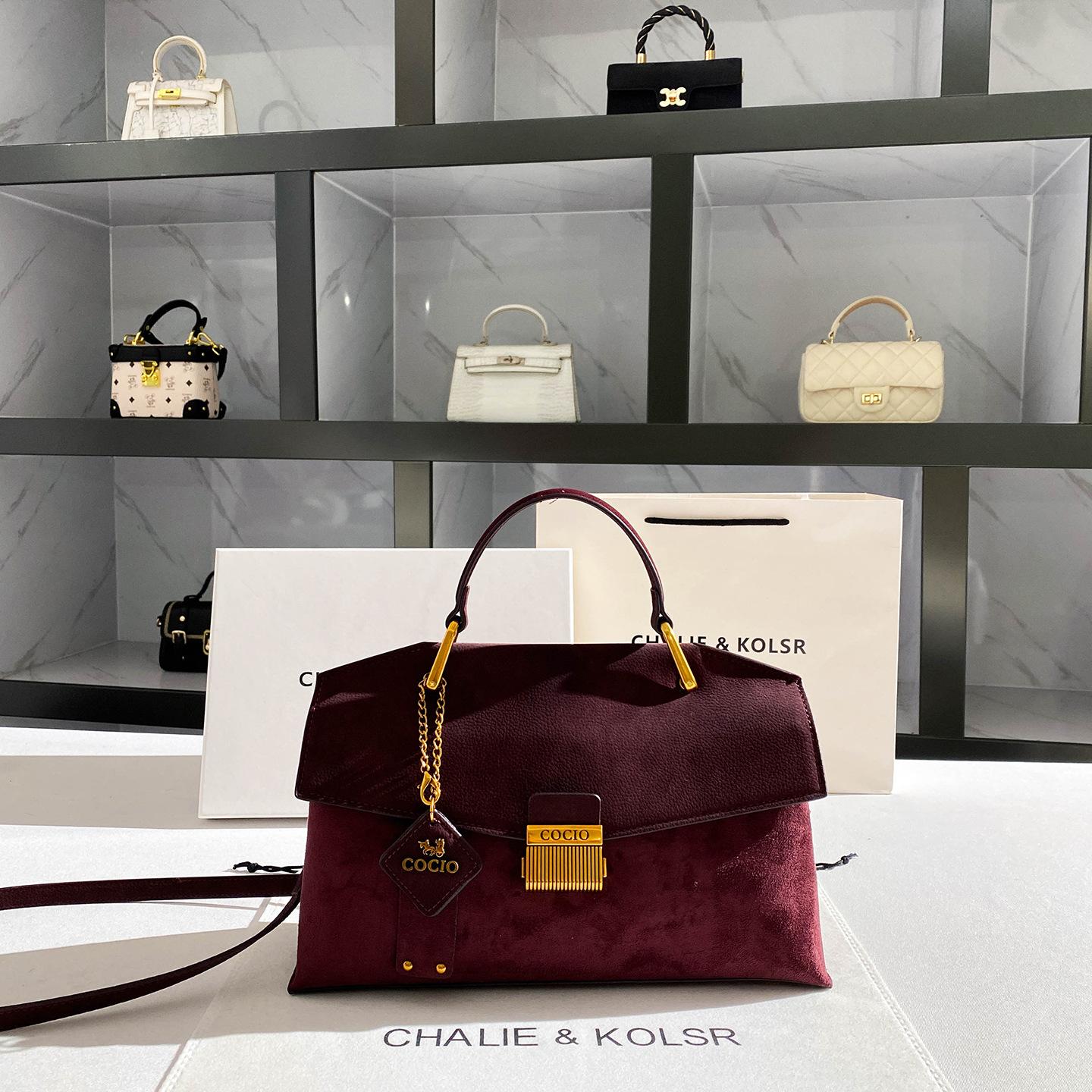 

Vintage Velvet Commuter Tote Bag Autumn/Winter New Style High End Middle Aged Mom Bag червоний