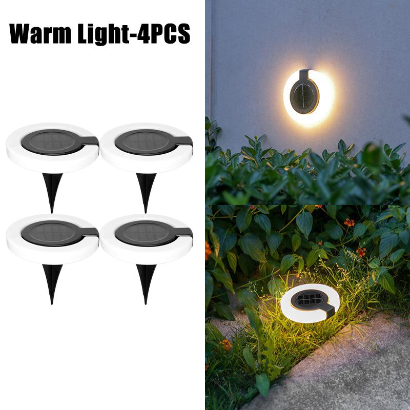 Solar Lights Outdoors Lamp 360° LED Floor Lights IP65 Waterproof with On/Off for Garden Yard Backyard Driveway Patio Lawn