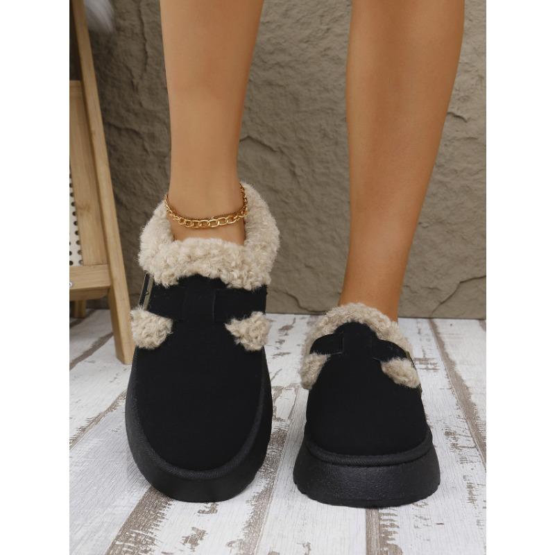 

Large size Mao Mao one-pedal casual half-drag snow boots new thick-soled suede cotton boots 36