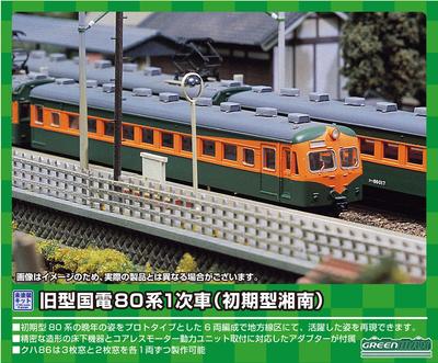 Green Max N Gauge Old National Electric Railway 80 Series 1st Car (Early Shonan) 6-Car Set 212 Railway Model Train