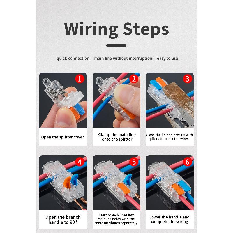 JINH 10Pcs Quick CMK 21 Lever Connectors Multiple In Out Quick Cable Wire Crimping Plug Mini Thinned Fast Terminal Blocks LED Plug Connectors 4