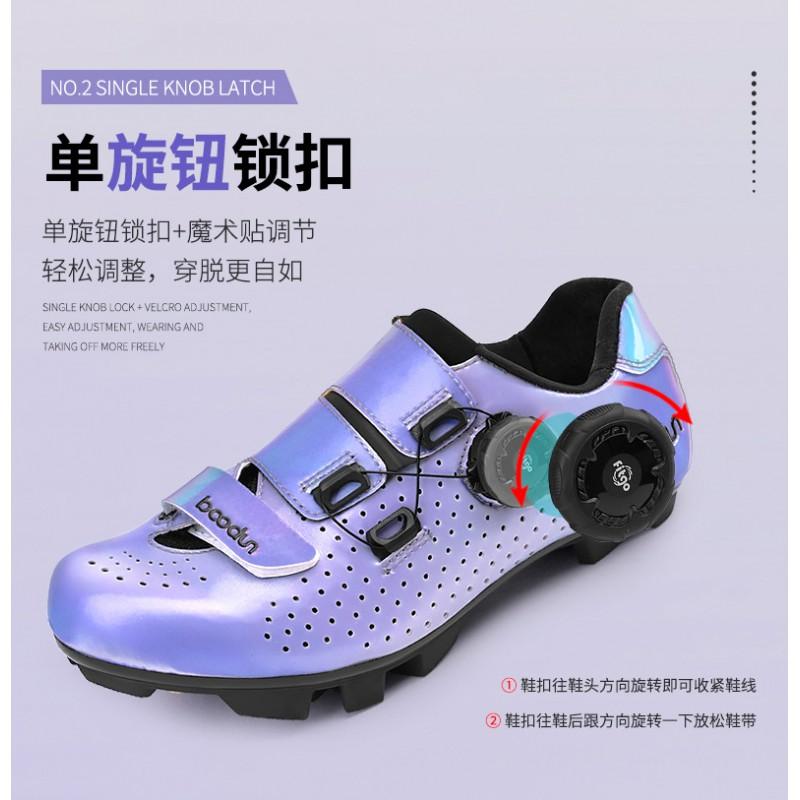 Womens MTB Cycling Shoes Hard Sole Road Bike Lock 5D Colorful Biking Footwear
