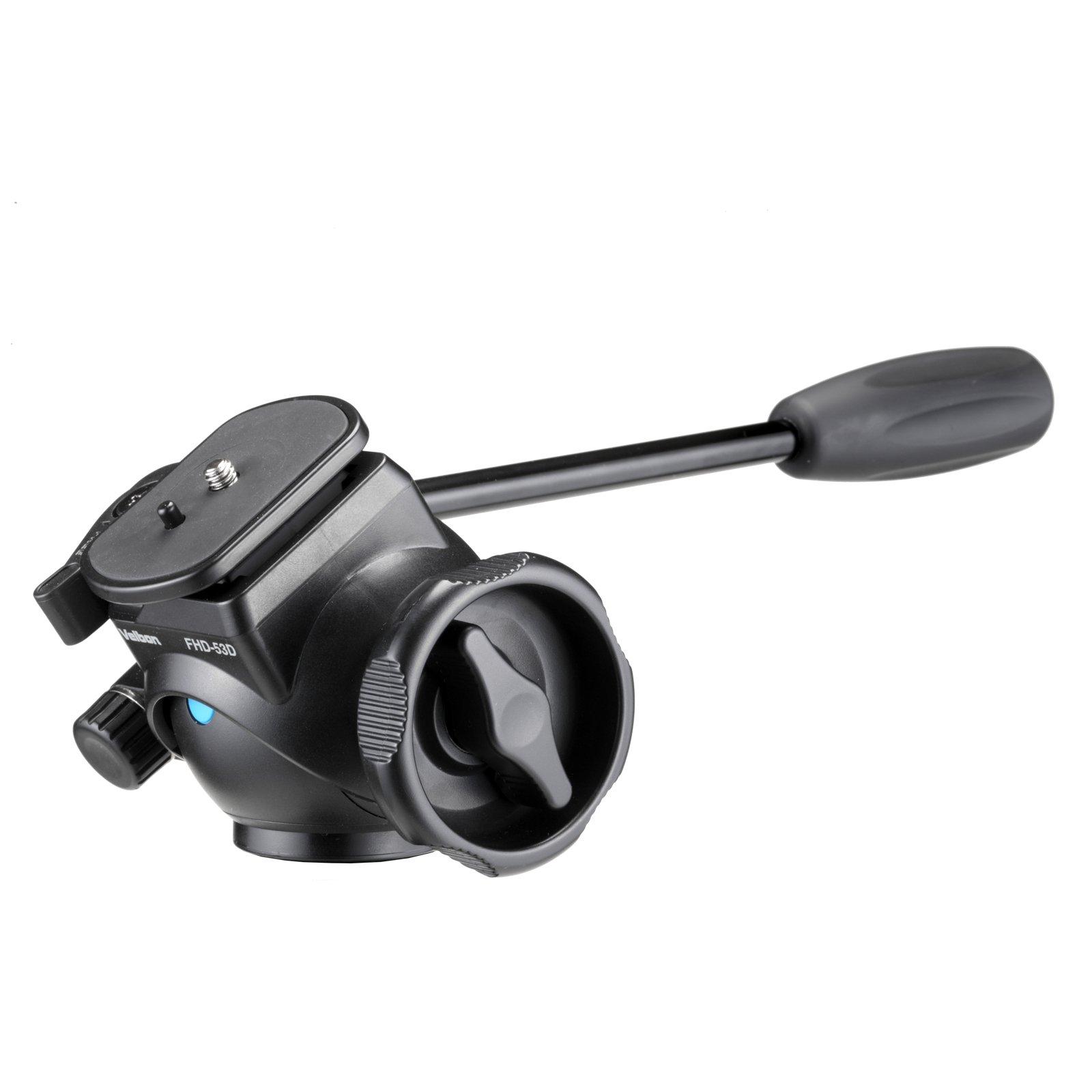 

Velbon Fluid Head FHD-53D, Medium, 44mm Base Diameter, for Videography, DIN Standard Quick Shoe Compatible, Plastic, 470201