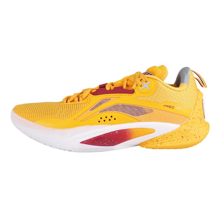 New LiNing Speed 10 Cushioning, Slip Resistant, Abrasion Resistant, Breathable Low Top Basketball Shoes Men's Yellow ABAT085-13
