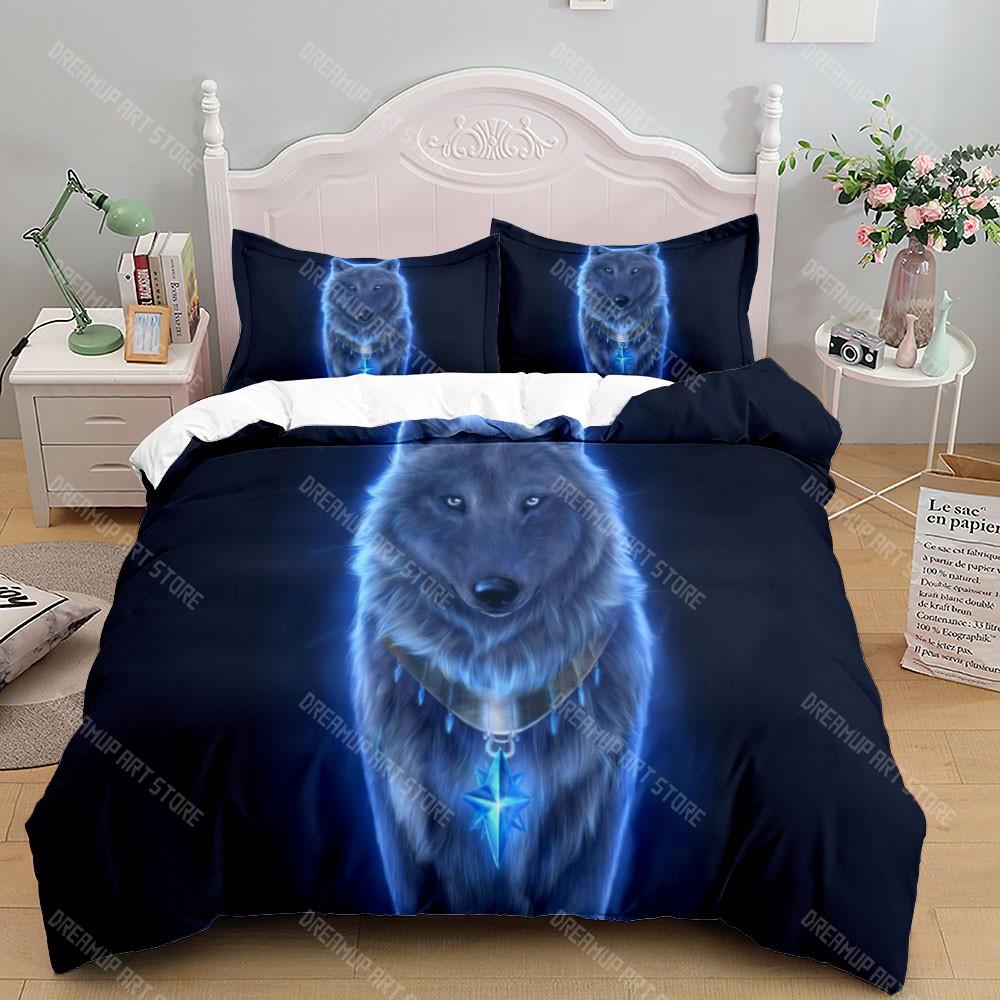 Digital Wolf Duvet_Doona Cover Set Single Twin Double Queen King Cal King Size Bed Linen Set