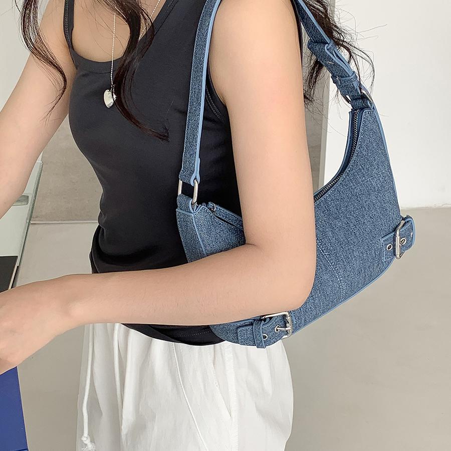 Y2K Retro Hobo Shoulder Armpit Bag for Women Pu Leather Maillard Style Underarm Bag Clutch Handbags for Travel Work Shopping Sac