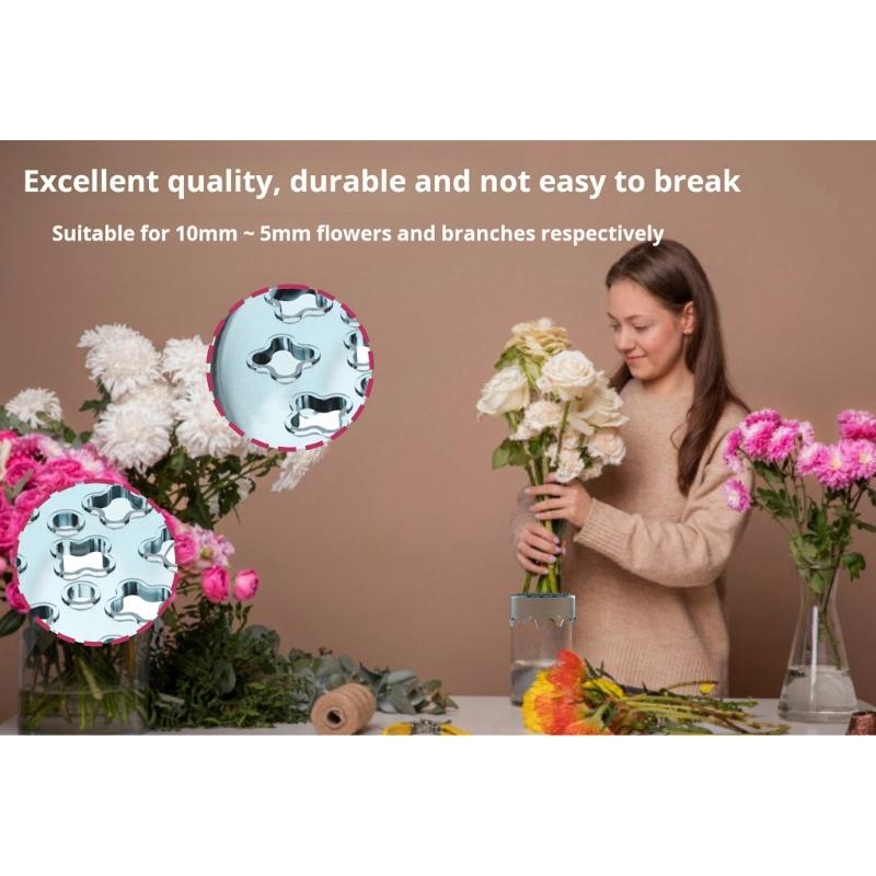 Silicone Grid Insert Flexible Floral Stem Holder For Floral Arrangements And Makeup Brush Storage