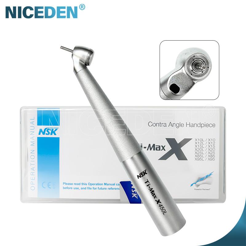 Niceden X450KL Verbrauchsmaterialien Hochgeschwindigkeits-Handstück K-Kupplung 45 Grad Winkelkopf Luftturbine mit LED Materialien