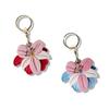 Access Control Card Holder Bag Pendant PU Leather Bag Hanging Fashion Flower Keychain  Women