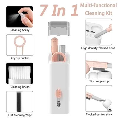 Kit de perie pentru curățarea tastaturii computerului 7 în 1 Stilo pentru curățarea căștilor pentru căști Instrumente de curățare a tastaturii Kit de curățare a tastaturii