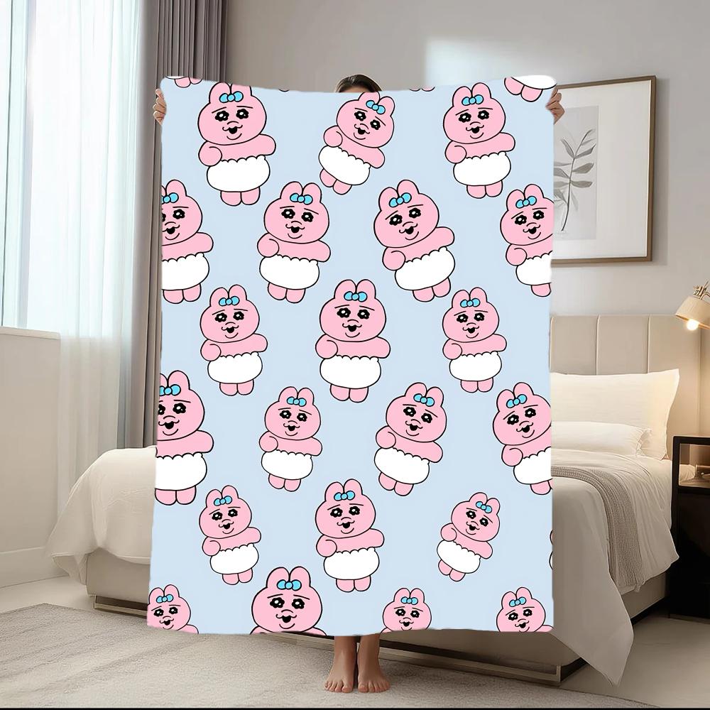 Cute O-Opanchu UsagiS Throw Short Plush Throw Blanket Soft Skin-Friendly Multi-Scene Home Office