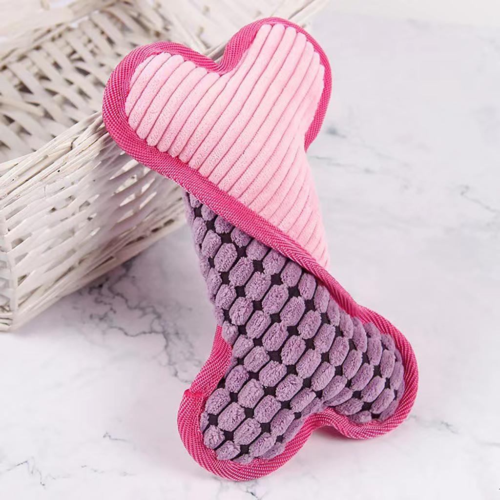 Corn Velvet Wrapped Bone Toy Plush Squeaky Bones Toys Suitable for Small Medium and Large Dogs Stuffed Toys Puppy Birthday Gifts