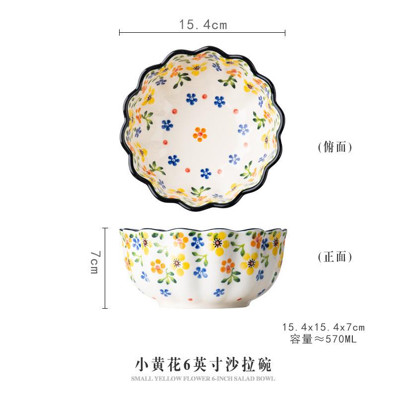 Dishes and Dishes Set Household Ceramic Tableware Creative Plates Vegetable Plates Rice Bowls Binaural Plates Soup Bowls Noodle Bowls