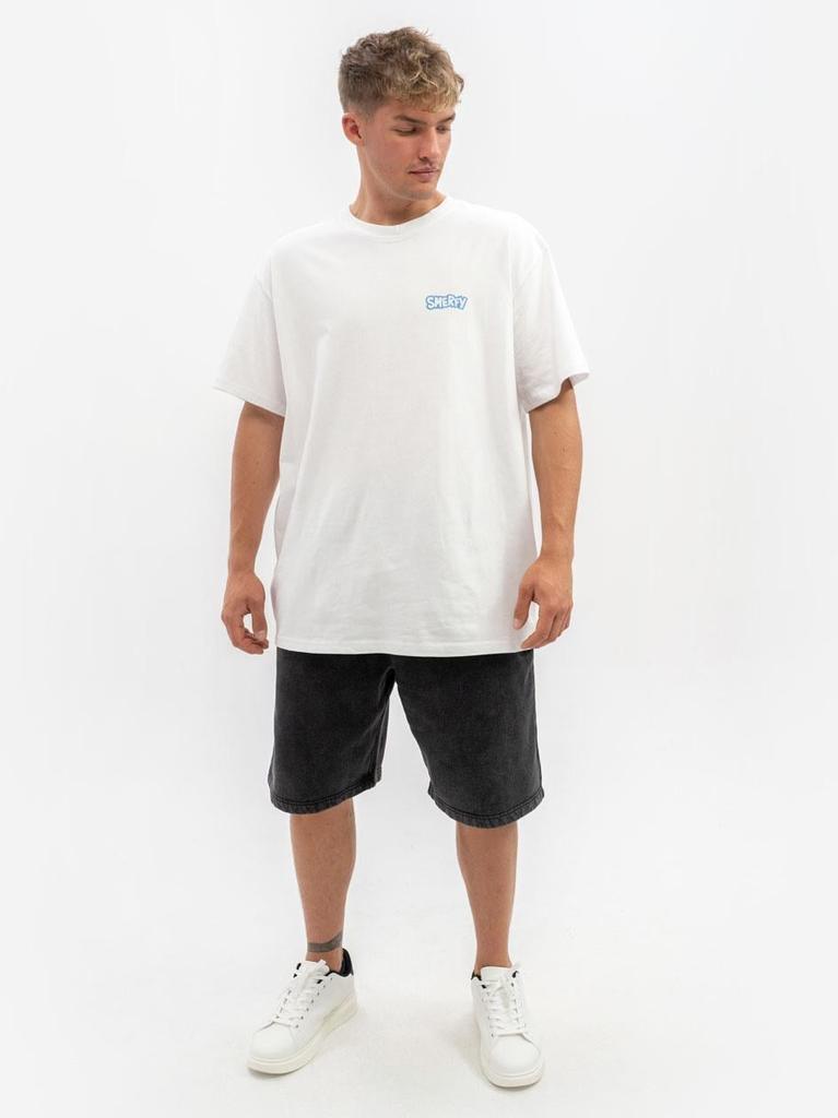 Schlümpfe Gargamel und Azrael S Übergroßes Kurzarm Herren Weißes T-Shirt