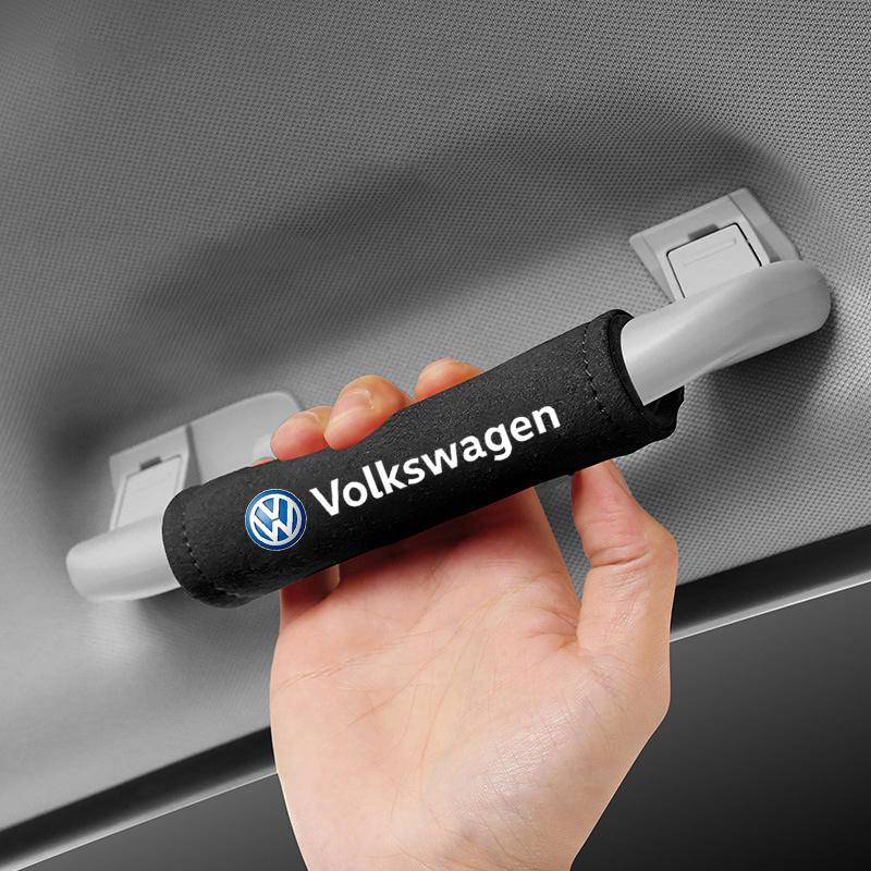 abcd1 1PCS Leather Car Handle Protector Cover Roof Pull Gloves For VW GTE GTI Golf mk5 Passat Scirocco Polo Jetta Interior Accessories