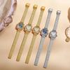 Fashion Stainless Steel Ladies' Watch Square Vintage Bracelet Wristwatch Jewelry Accessories Polished Gold Quartz Watch Business