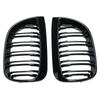 Do BMW E81 E87 120d 120i 130i Przed liftingiem 2004-2007 Błyszcząca Czarna Podwójna Listwa Grill Samochodu Przedni Grill Nerki Grill Wyścigowy