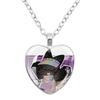 Game Forsaken Azure Anime Azure x Two Time Fanart Funny MeMe Glass Heart Shape Pendant Necklace Jewelry Charm  Collect Gift