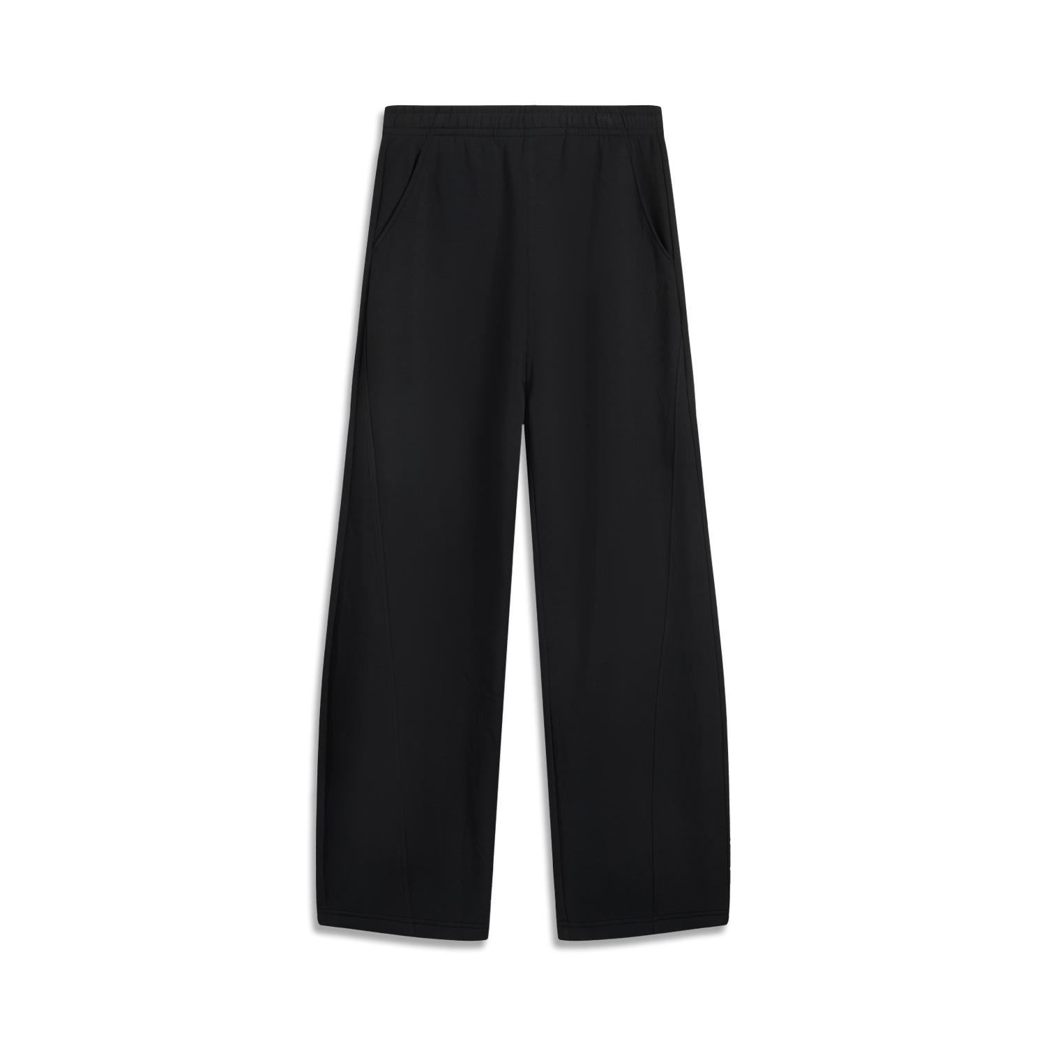 

Li-Ning Sports Lifestyle Series Solid Color Mid-Rise Breathable Versatile Straight Leg Casual Pants Women bottoms Black AKLV198-2 L