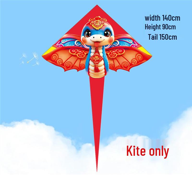 

Зеленый воздушный змей в виде кобры для детей - Легко запускаемый, мультяшный дизайн