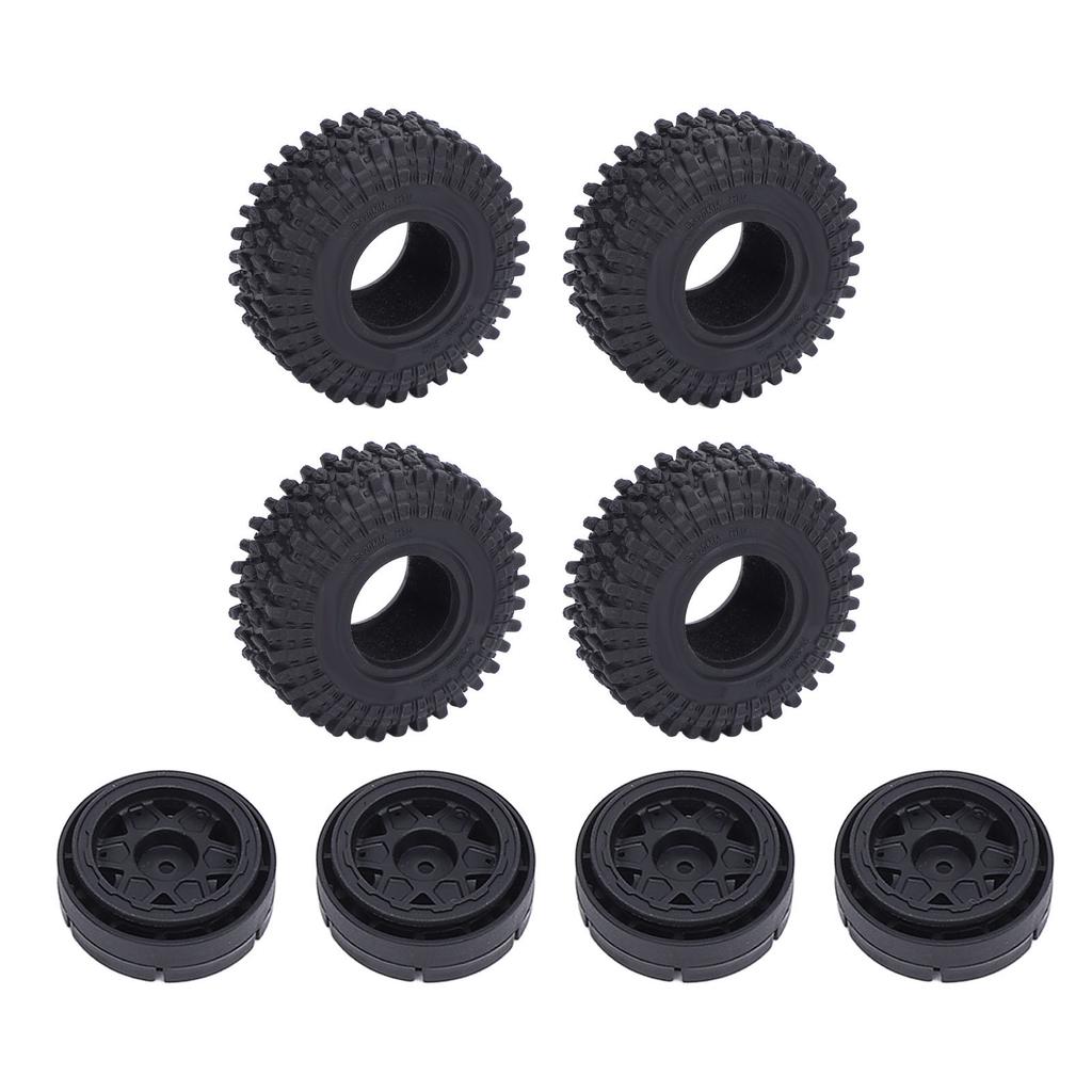 RC-Auto-Reifen Erhöhte Stabilität Abriebfest RC-Kunststoff-Reifensatz mit Radnabe für Axial SCX24