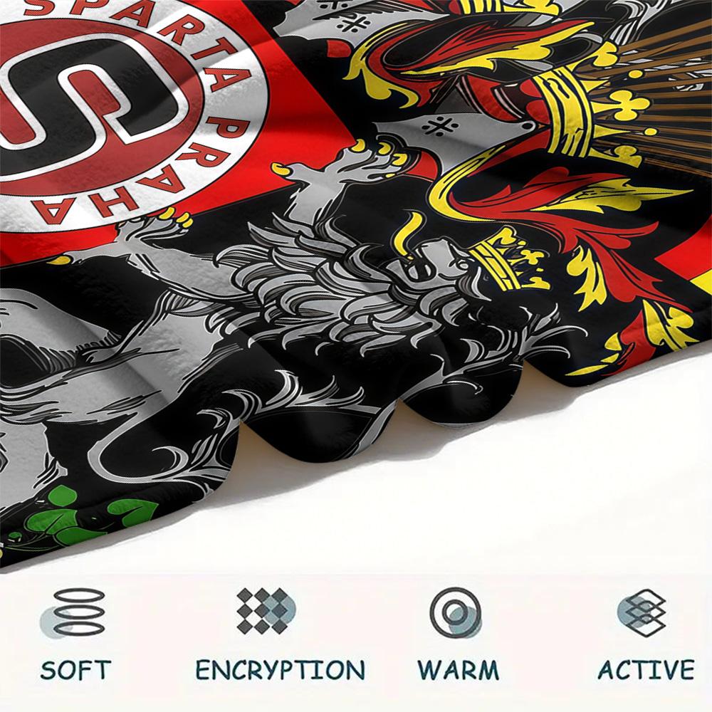 1PC Custom Name AC Sparta Praha Patterned Flannel Blanket Suitable For All Seasons for Home Decor Warmth and Comfort Gifts Holiday Present -HE9