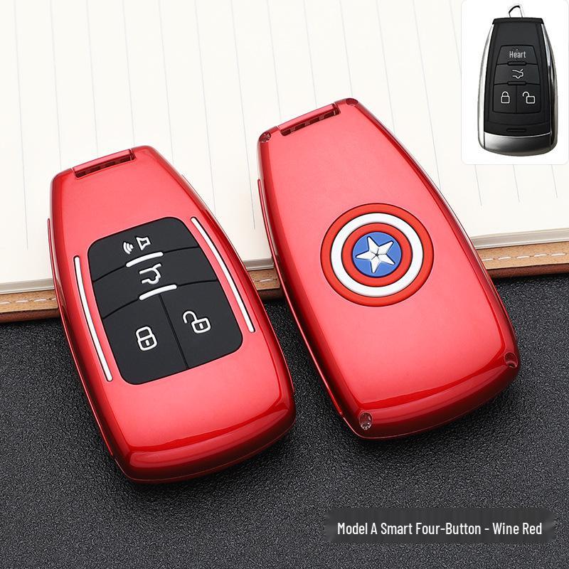 BAIC-Marvel Car Key Cover: Stylish & Personalized Remote Shell with Buckle