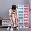 6PCS Shoe Storage Box Large White Thickened Transparent Clamshell Shoe Organizer Case For Home