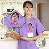 2D Flat Acrylic Pink Nurse Girl Retractable Badge Reel, Medical ID Tag Holder For Medical Students And Professional Nurse Practitioners Workplace