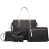 4PCS Purses Set for Women PU Leather Travel Work Satchel Handbags Wallet Shoulder Bags Casual Tote Top Handle Bag Crossbody Bag Handbag Set for Female