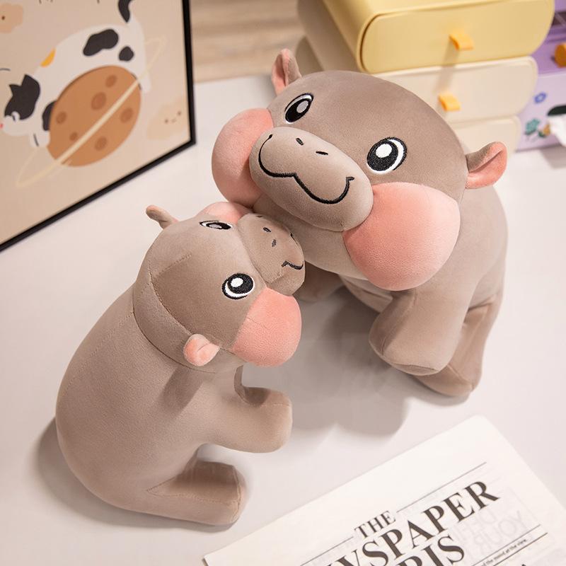 Cute Cute Hippo Throw Pillow Plush Toy Doll Small Hippo Doll Children Accompany Soothing Doll