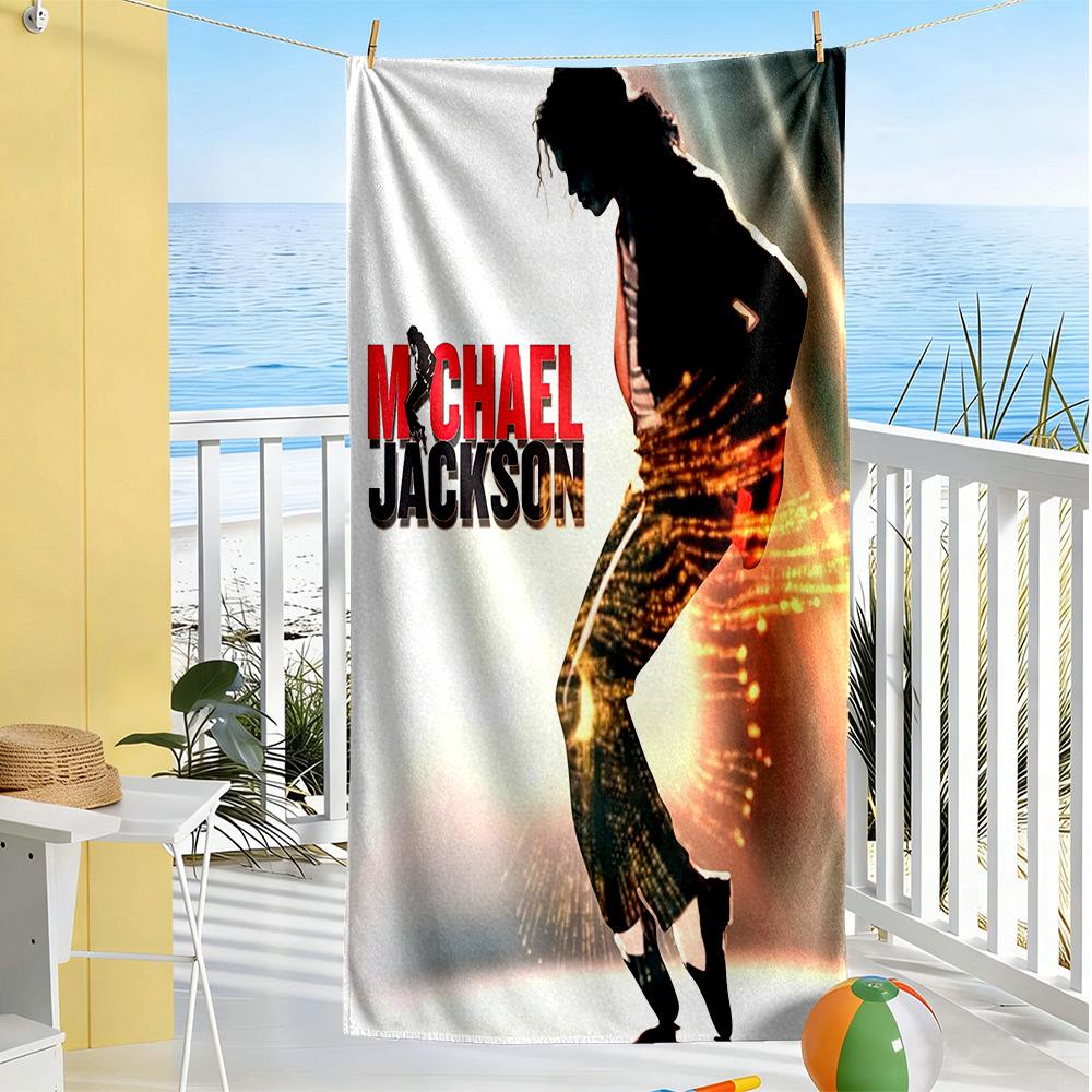 Asciugamano da Spiaggia Michael Jackson Super Morbido Microfibra Tessuto Asciugatura Rapida Comodo Leggero
