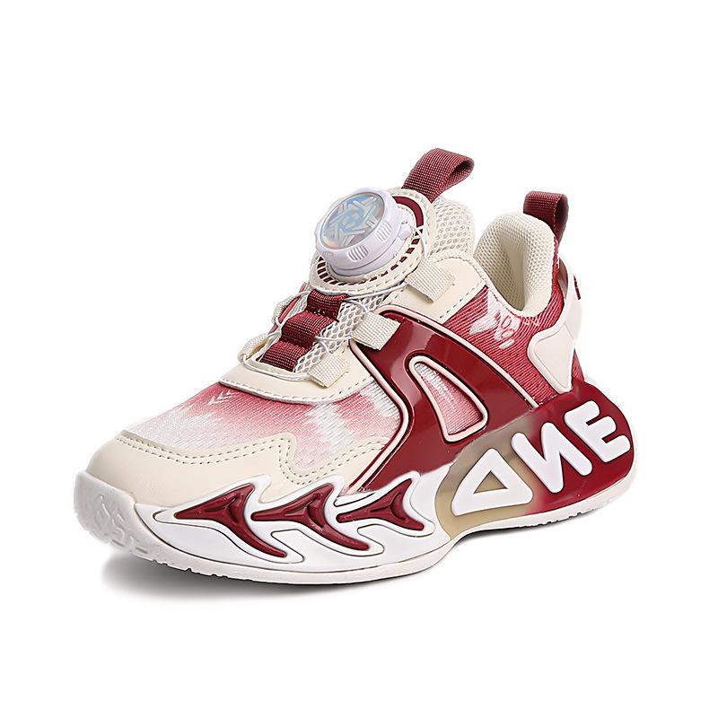 Girls' sports shoes 2025 new button men's and women's sports shoes spring and autumn mesh breathable wear-resistant lightweight running shoes