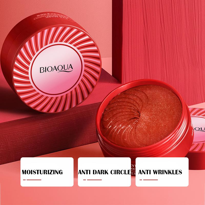 60 sztuk BIOAQUA Haematococcus Pluvialis Płatki pod oczy Przeciw cieniom i obrzękom pod oczami Nawilżająca Maska pod oczy Anti-Aging Pielęgnacja skóry