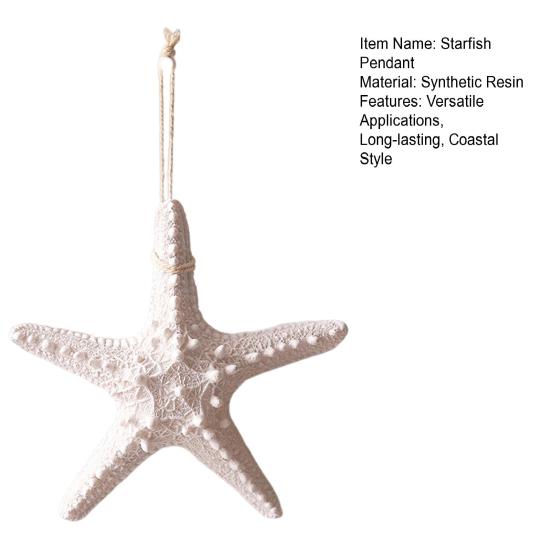 Starfish Hanging Decoration Coastal Starfish Ornament Beach Decor Resin Starfish Pendant for Home Bedroom Living Room Seaside Wedding Background Wall