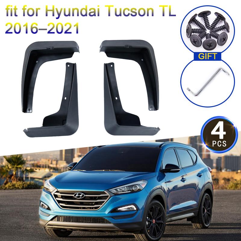 

4 шт. Для Hyundai Tucson TL 2016 2017 2018 Брызговики Грязезащитные щитки Защитные щитки от брызг Брызговик Крыло Передние колеса Аксессуары