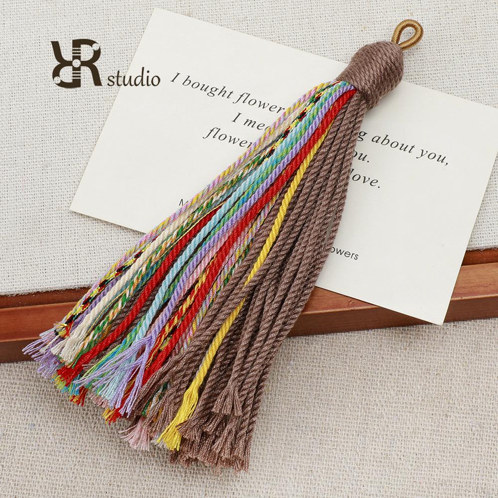 Handwoven Cotton Tassel Keychain - Handmade DIY Jewelry Bag Charm