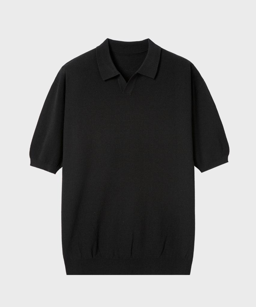NONBLANK Cool Touch Half Sleeve Collar Knit_Black