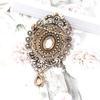 Boho Crystal Flower Brooch Metal Scarf Christmas Gift Vintage Wedding Jewelry Women's Brooch