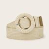 Minimally Circular Designed Buckle Decoration Women Casual Woven Belt Waist