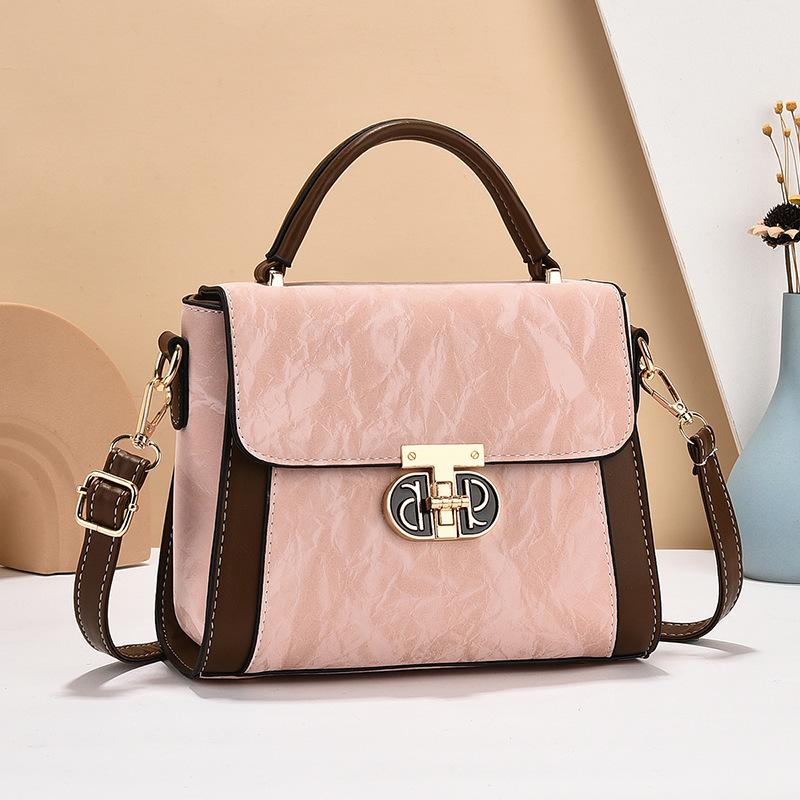 Chinese Style Bag Women's 2025 New Versatile Small Square Bag Contrasting Color Fashion Shoulder Messenger Bag Handbag Women's Bag Tide