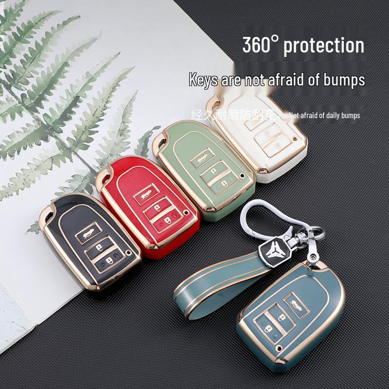 Gold Edge TPU Protective Key Case for Toyota Yaris X, Yaris L, and Vios FS