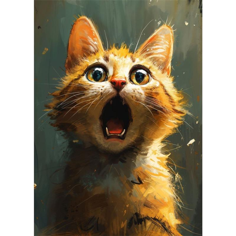 Abstract Art Funny Animals Rabbit Fox Donkey Cat Lion Canvas Posters and Prints Cartoon Animal Mural Canvas Wall Art Home Decor