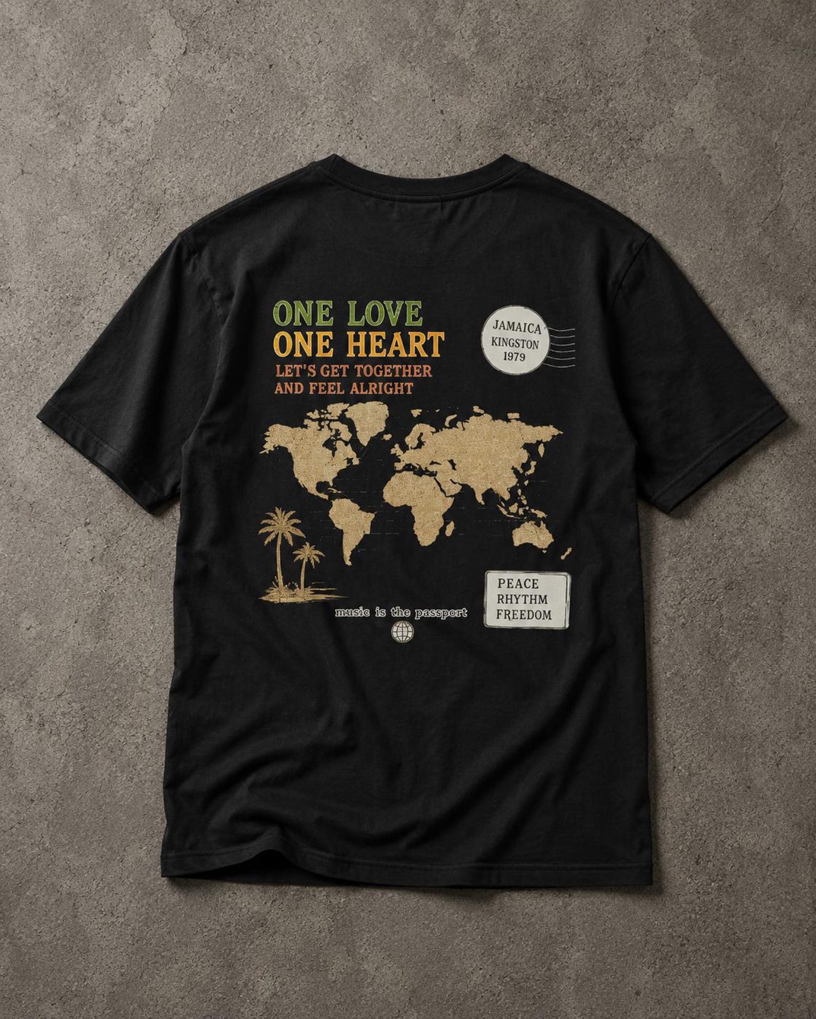 Vintage Reggae One Love Graphic Tee, Jamaica 1979 Rasta Streetwear Shirt L