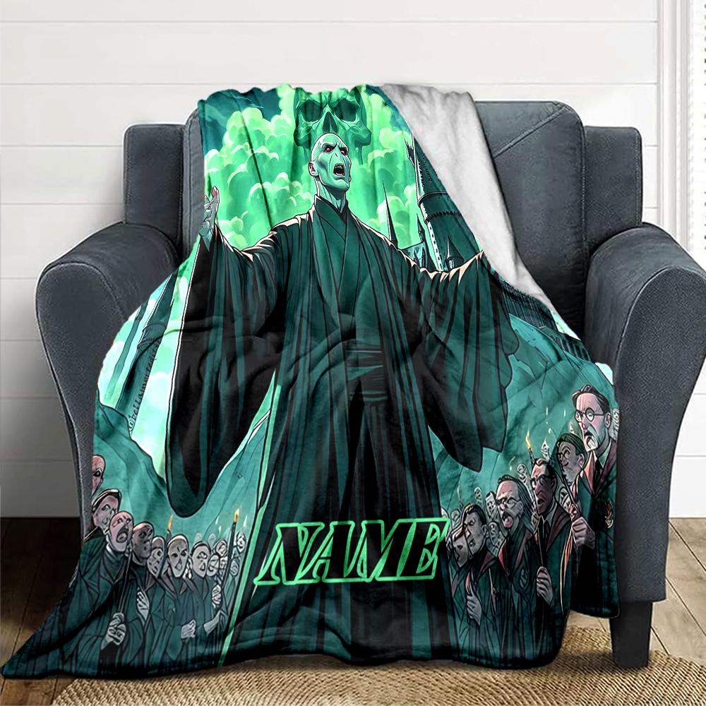 Custom Name Elegant Gothic Crest blanket for Couch & Bed, Plush Cozy Fuzzy Blanket Super Soft & Warm Blankets for Fall and Winter. 090874